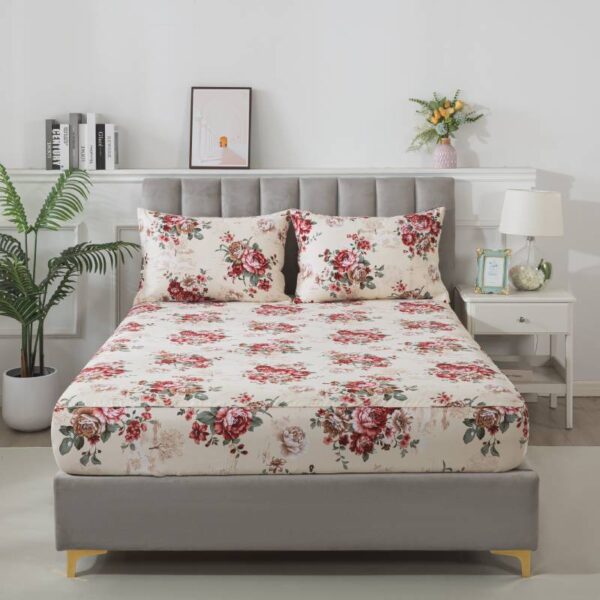 import placeholder for bedding sheet set brown and red peonies 25443567