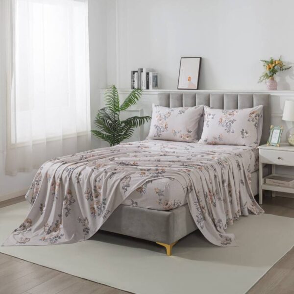 bedding sheet set rose floral pattern