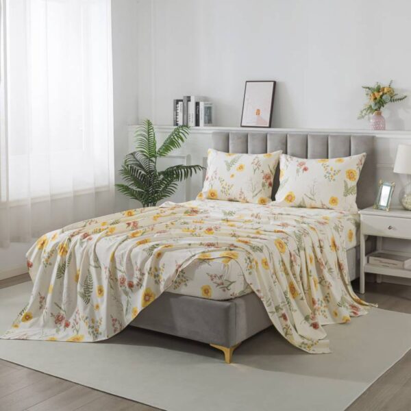 bedding sheet set yellow marigold