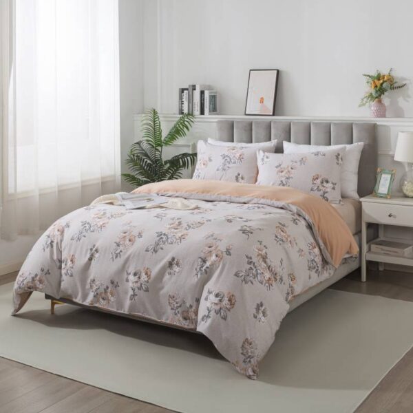duvet cover set rose floral pattern