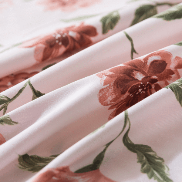 bedding sheet set red rose floral