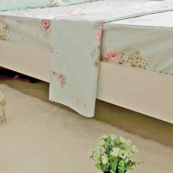 bedding sheet set red floral