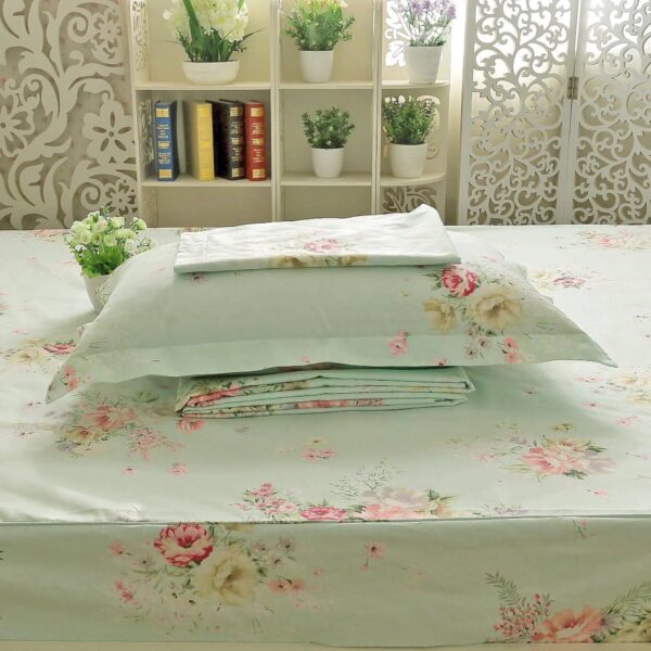 bedding sheet set red floral