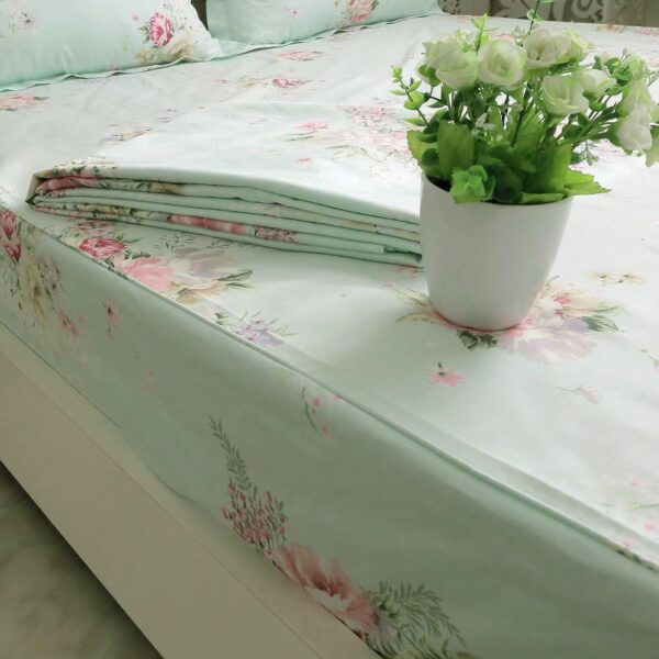 bedding sheet set red floral